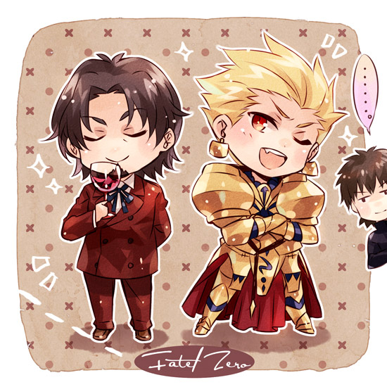 gilgamesh, kotomine kirei, and tohsaka tokiomi (fate and 1 more) drawn by yonetsuki_kana