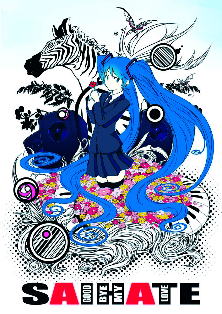 hatsune miku (vocaloid and 1 more) drawn by hane_(katahane)