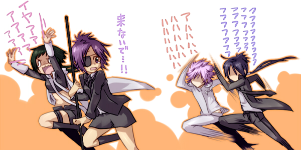 chrome dokuro, rokudou mukuro, uni, and byakuran (katekyo hitman reborn!) drawn by nagiru
