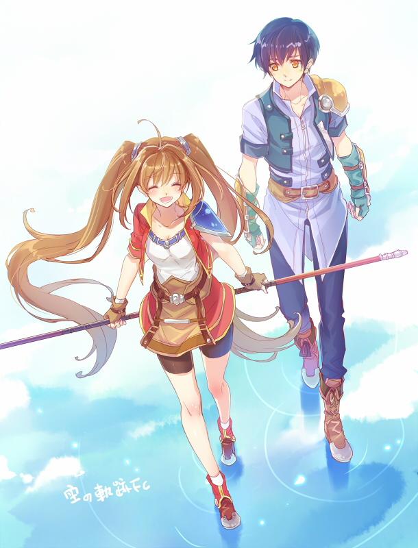 estelle bright and joshua bright (eiyuu densetsu and 1 more) drawn by achan_(blue_semi)