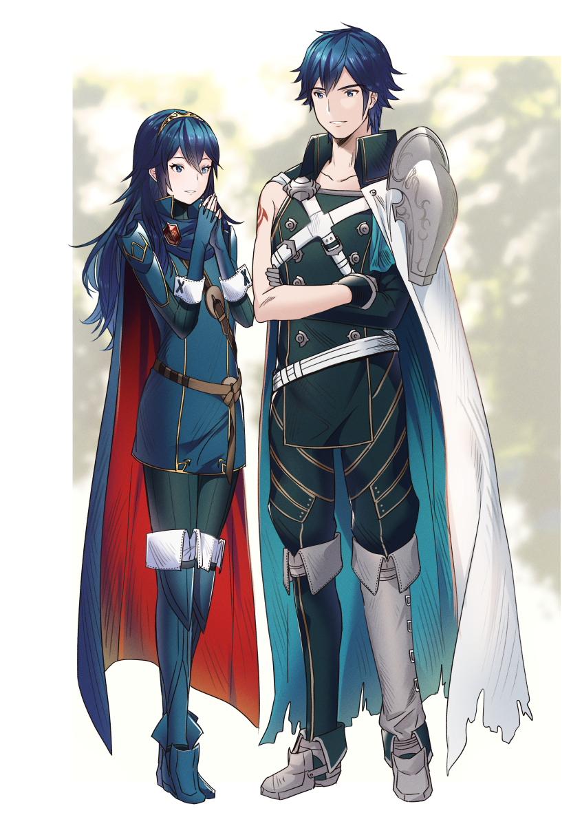lucina and chrom (fire emblem and 1 more) drawn by ameno_(a_meno0)