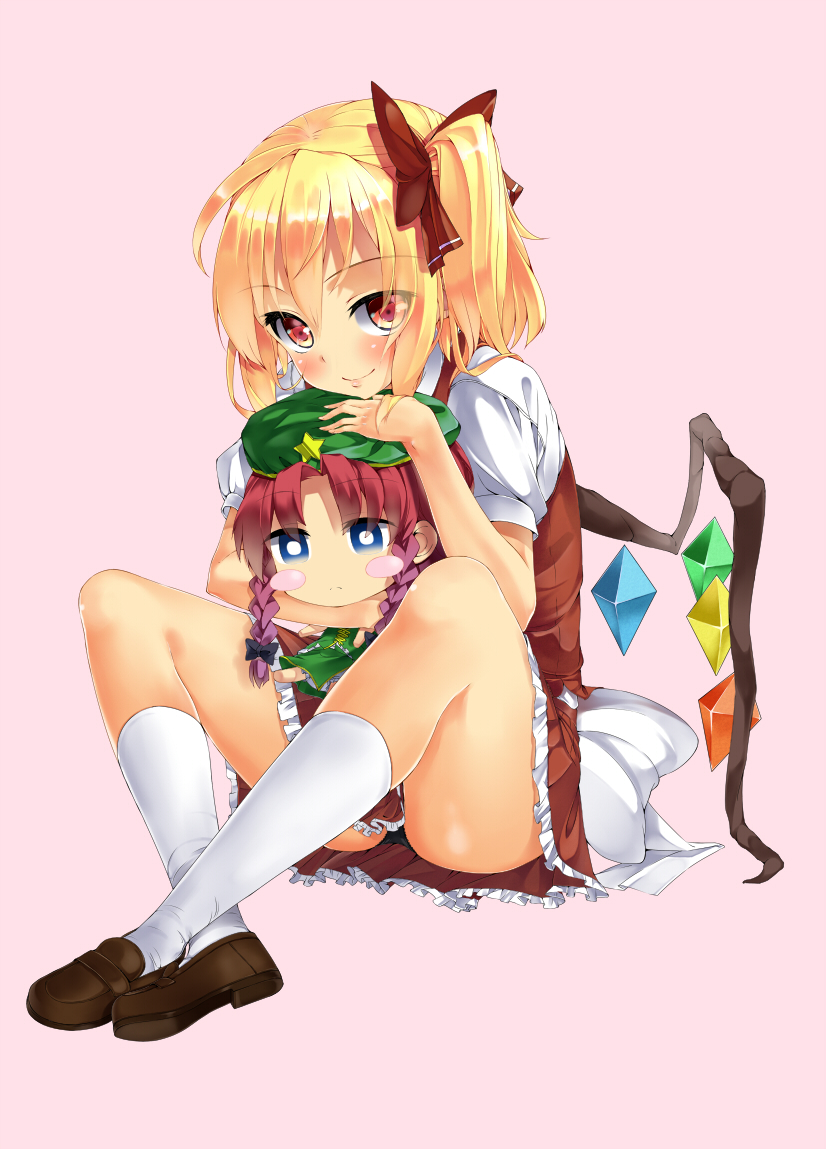 flandre scarlet and hong meiling (touhou) drawn by mamedenkyuu_(berun)