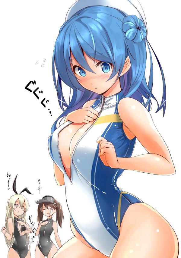 shimakaze, ryuujou, and urakaze (kantai collection) drawn by agarwood