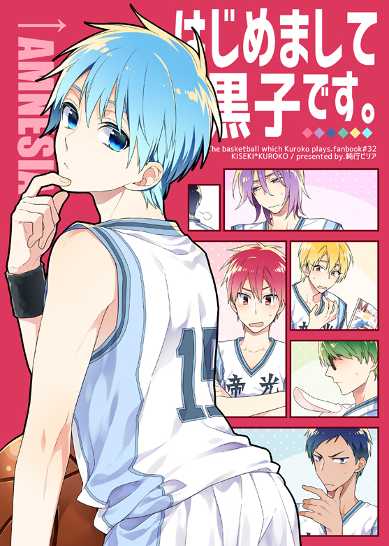 kuroko tetsuya, aomine daiki, kise ryouta, akashi seijuurou, midorima shintarou, and 1 more (kuroko no basuke) drawn by artn-k0211