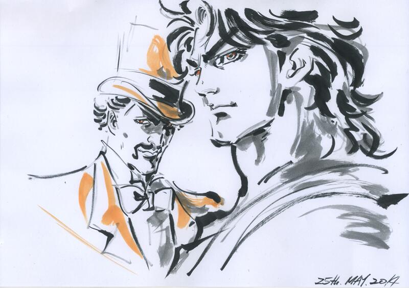 jonathan joestar and will anthonio zeppeli (jojo no kimyou na bouken and 1 more) drawn by hayama_jun'ichi