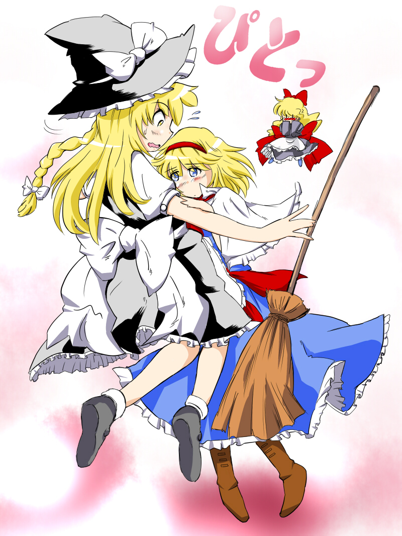 kirisame marisa, alice margatroid, and shanghai doll (touhou) drawn by non_(z-art)
