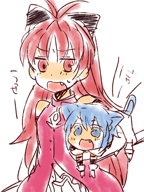 miki sayaka and sakura kyoko (mahou shoujo madoka magica) drawn by zawameki