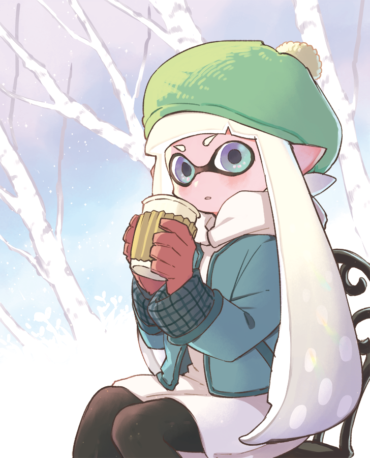inkling player character and inkling girl (splatoon) drawn by nichaku