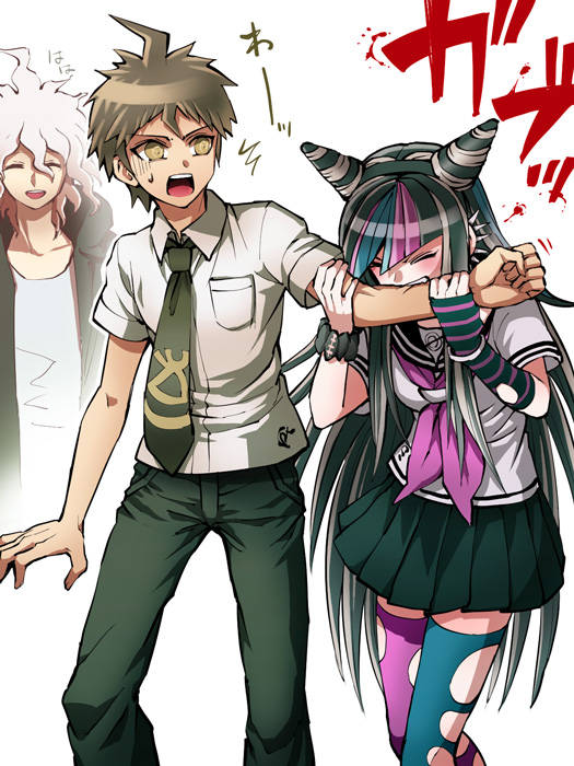 komaeda nagito, hinata hajime, and mioda ibuki (danganronpa and 1 more) drawn by zakki