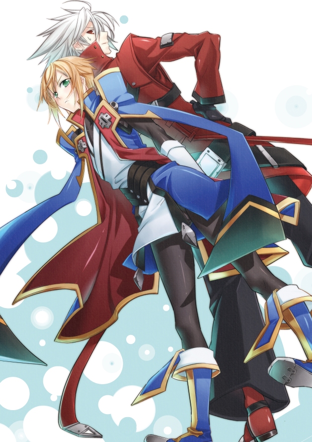 ragna the bloodedge and jin kisaragi (blazblue) drawn by akatsuki_tomato