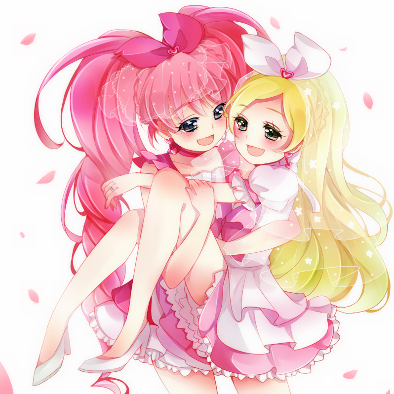 houjou hibiki, minamino kanade, cure melody, and cure rhythm (precure and 1 more) drawn by kotono_(pixiv2943202)