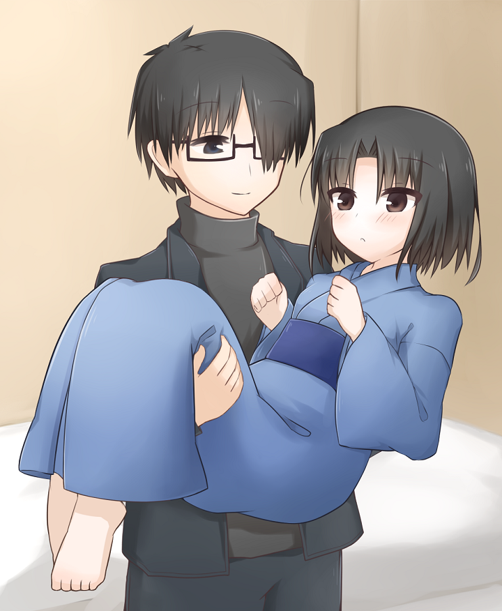 ryougi shiki and kokutou mikiya (kara no kyoukai) drawn by ohitashi_netsurou