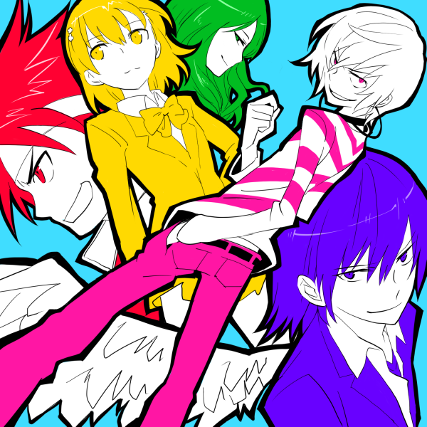misaka mikoto, accelerator, mugino shizuri, kakine teitoku, and sogiita gunha (toaru majutsu no index) drawn by kamekoya_sato