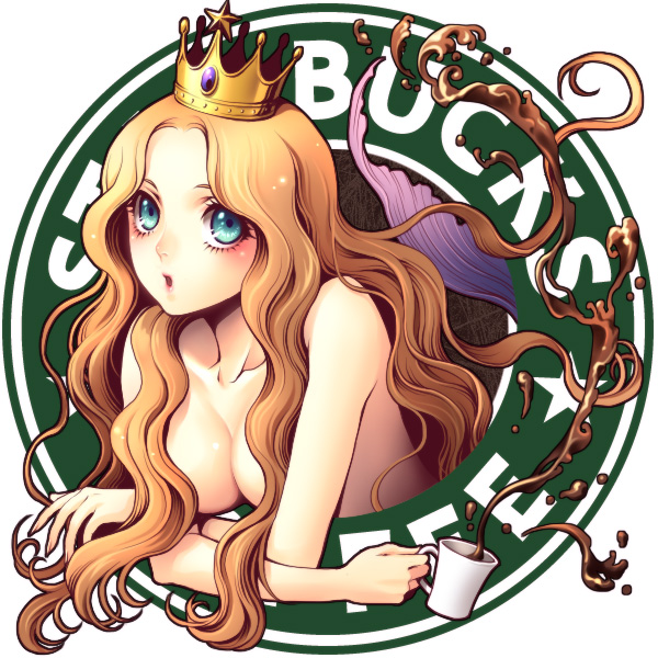 Anime woman hair starbucks