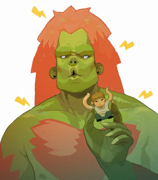 blanka and ono yoshinori (street fighter) drawn by sachin_teng