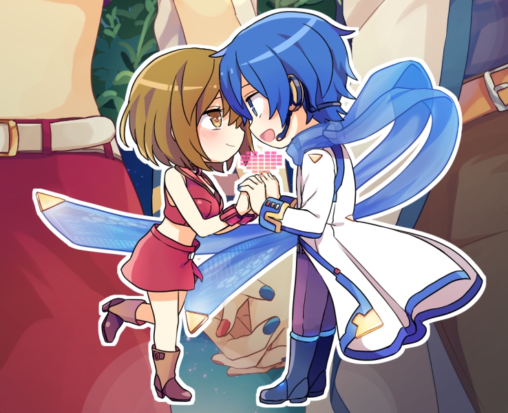 kaito and meiko (vocaloid) drawn by akiyoshi_(tama-pete)