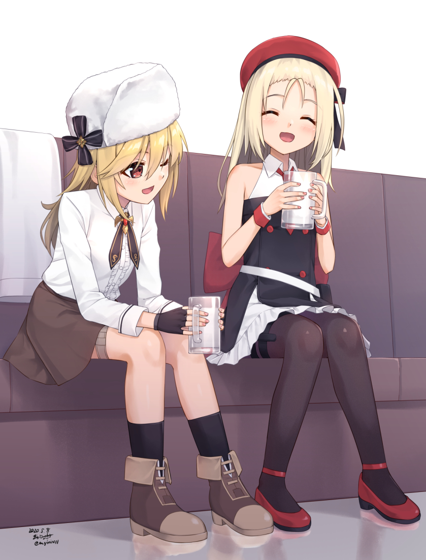 nagant revolver and mp5 (girls' frontline) drawn by sarasa_(kanbi)