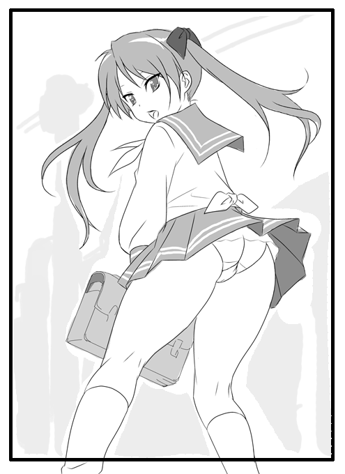 hiiragi kagami (lucky star) drawn by hero_(do-belman)