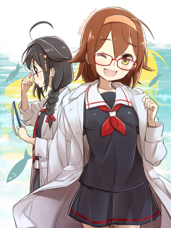 shigure, shigure kai ni, shiratsuyu, and shiratsuyu kai ni (kantai collection) drawn by primary_stage