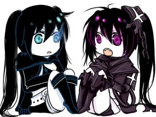 black rock shooter and insane black rock shooter (black rock shooter) drawn by 448_(syo_yu)