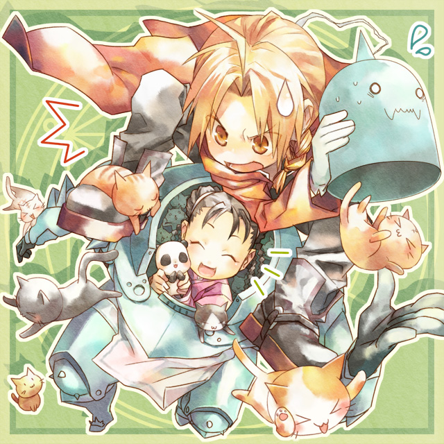 edward elric, alphonse elric, may chang, and xiao-mei (fullmetal alchemist) drawn by ritttz