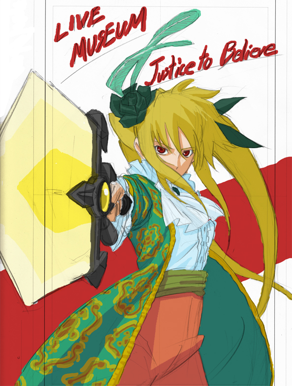 fate testarossa, bardiche, and mizuki nana (lyrical nanoha and 1 more) drawn by magana