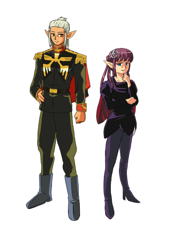 haman karn, anavel gato, and hagel (gundam and 3 more) drawn by castanea and katoriniityan