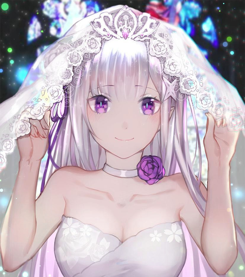 emilia (re:zero kara hajimeru isekai seikatsu) drawn by ji_yue