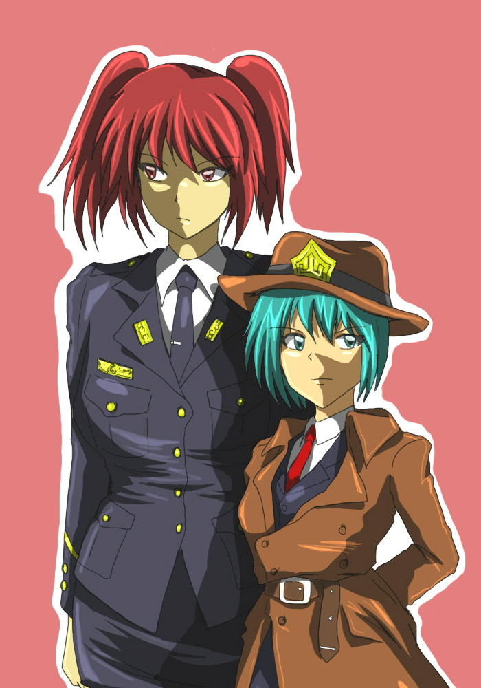 shiki eiki and onozuka komachi (touhou) drawn by junkei