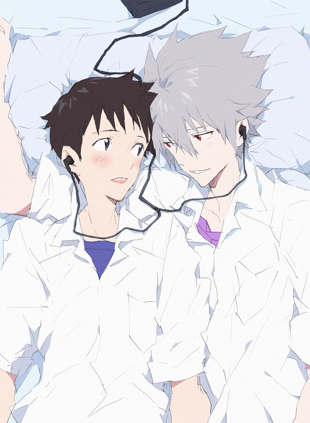 ikari shinji and nagisa kaworu (neon genesis evangelion and 2 more) drawn by chocolate_sable