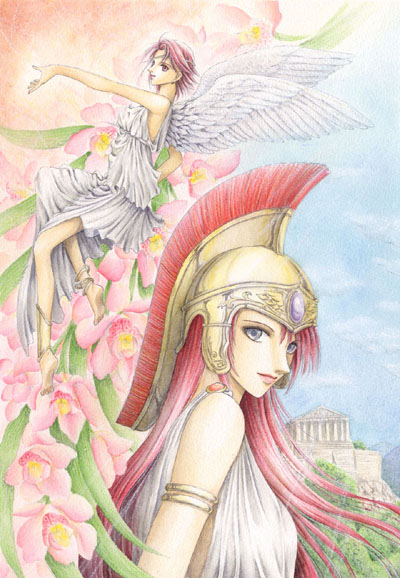 athena and nike (greek mythology) drawn by kaori_natsuki