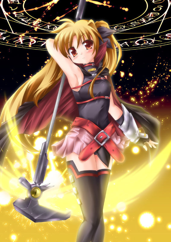 fate testarossa and bardiche (lyrical nanoha and 2 more) drawn by masaki_kei