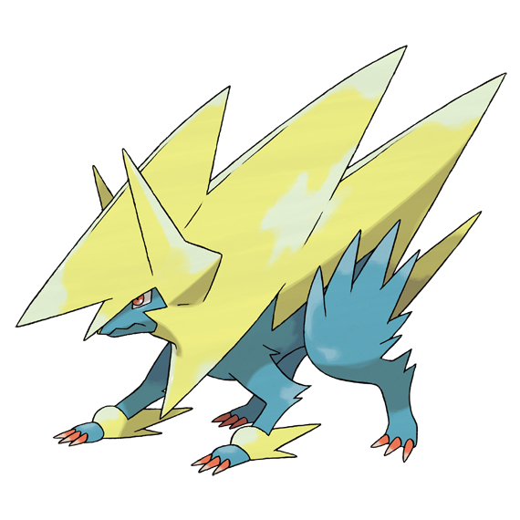 manectric and mega manectric (pokemon and 1 more) drawn by sugimori_ken