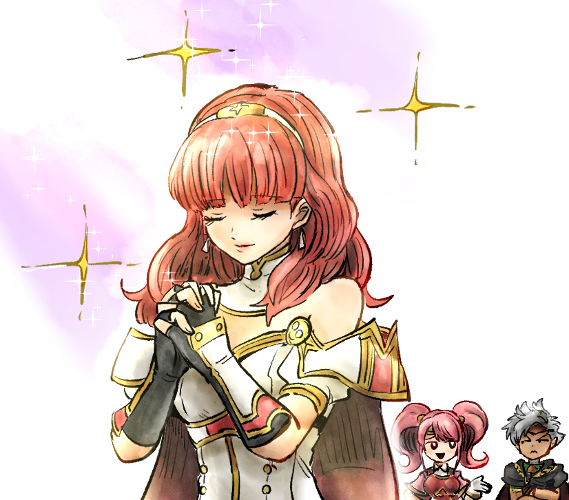 celica, mae, and boey (fire emblem and 1 more) drawn by kicdon