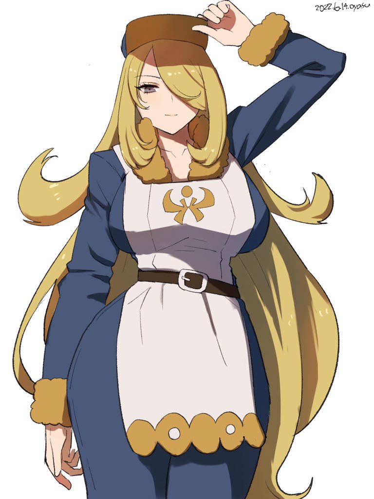 cynthia (pokemon and 2 more) drawn by yamamori_kinako