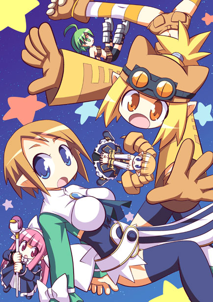 prinny, mage, archer, magic knight, thief, and 1 more (disgaea and 1 more) drawn by osaragi_mitama