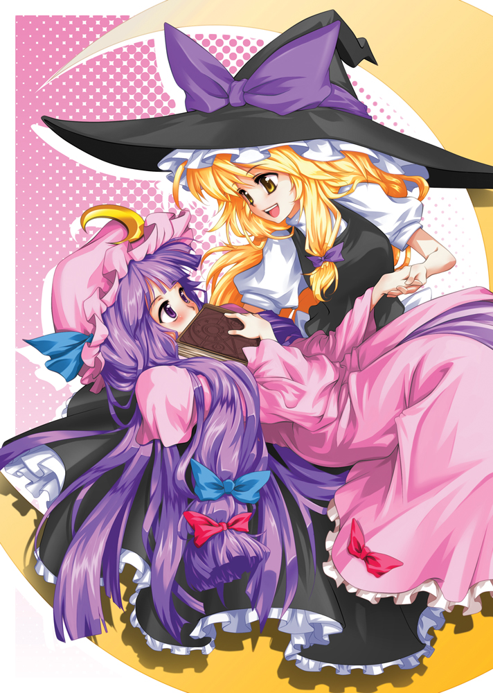 kirisame marisa and patchouli knowledge (touhou) drawn by hong_(white_spider)