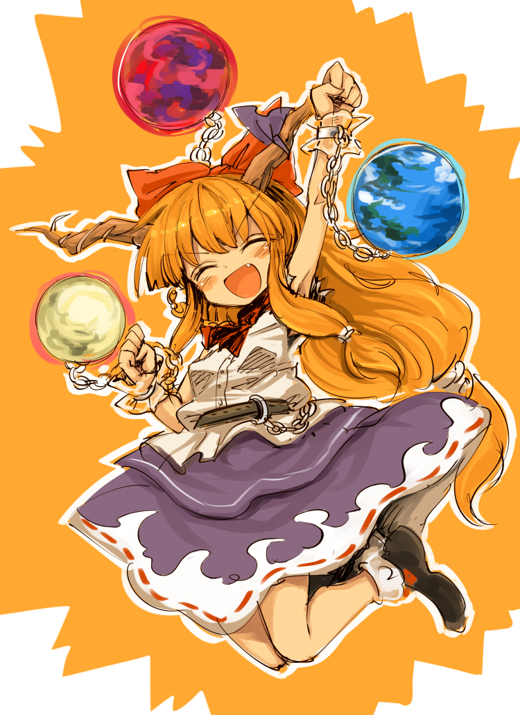 ibuki suika (touhou) drawn by harusame_(unmei_no_ikasumi)