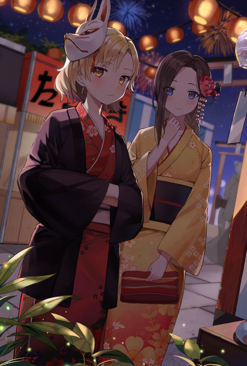 wakana rei and sato masuki (bang dream!) drawn by kongya