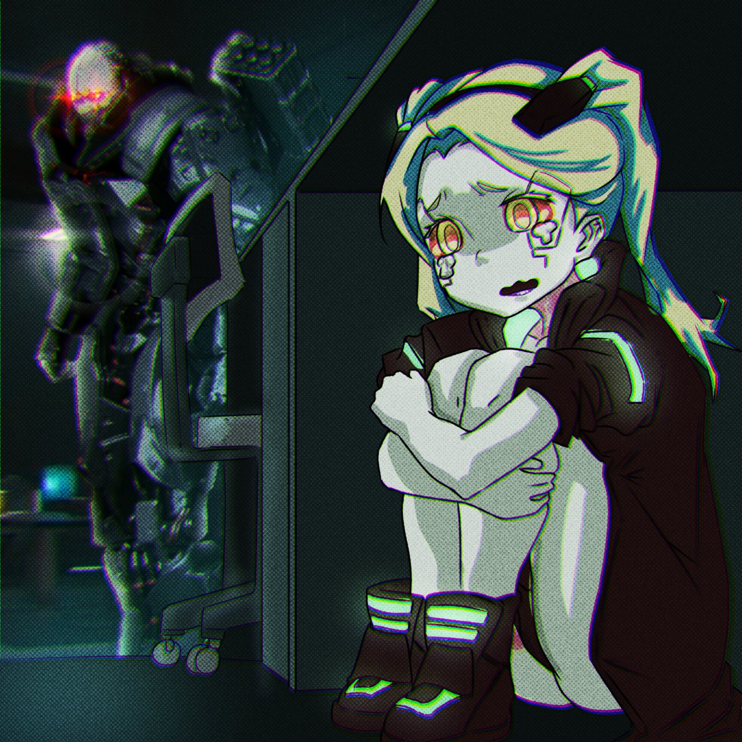 rebecca and adam smasher (cyberpunk and 1 more) drawn by restech_r