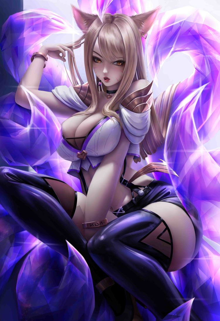 ahri and k/da ahri (league of legends) drawn by user_mim3719