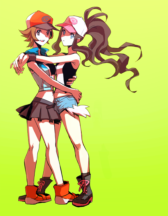 hilda and hilbert (pokemon and 1 more) drawn by suhoi