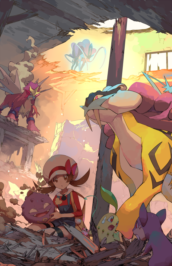 lyra, chikorita, suicune, raikou, rattata, and 2 more (pokemon and 1 more) drawn by e_volution