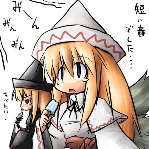 lily white and lily black (touhou) drawn by sasane