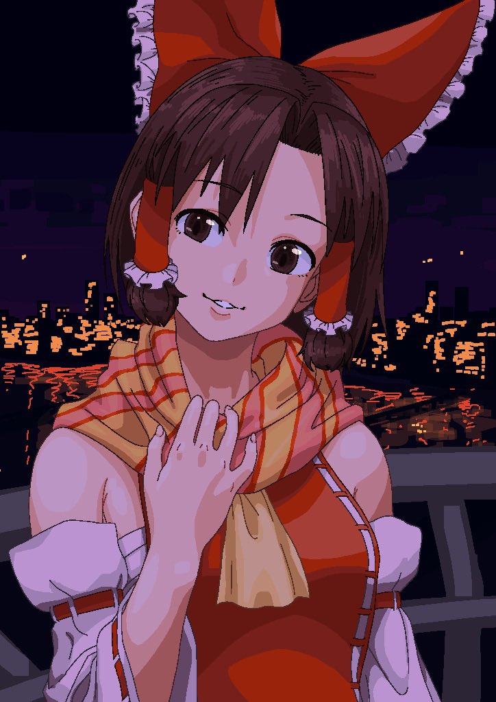 hakurei reimu and benikurage (touhou and 1 more) drawn by meow25meow