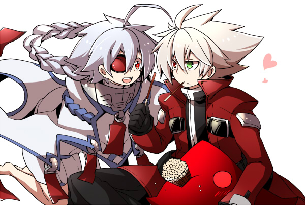 ragna the bloodedge, nu-13, and dead spike (blazblue) drawn by kuro_yuzu