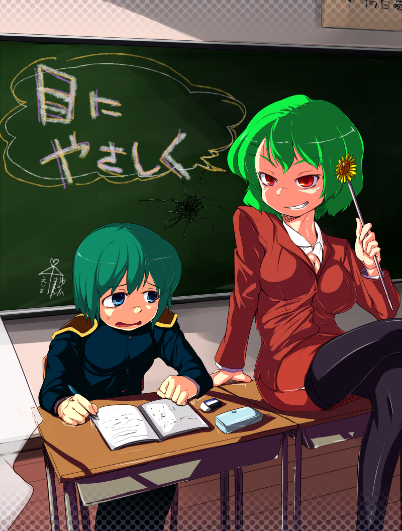 kazami yuuka and shiki eiki (touhou) drawn by taichi_(tomo)