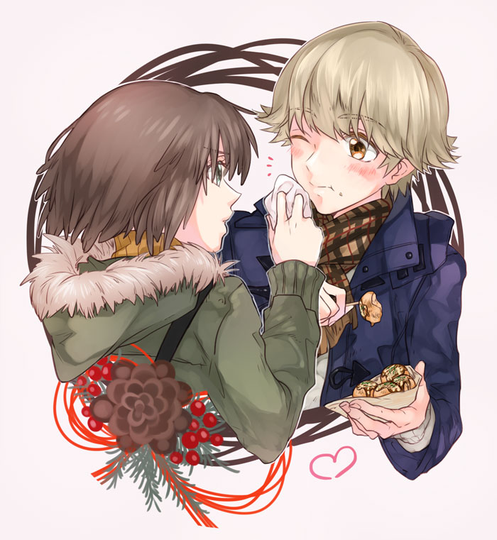 nishio rina and kaburagi sui (soukyuu no fafner) drawn by wae