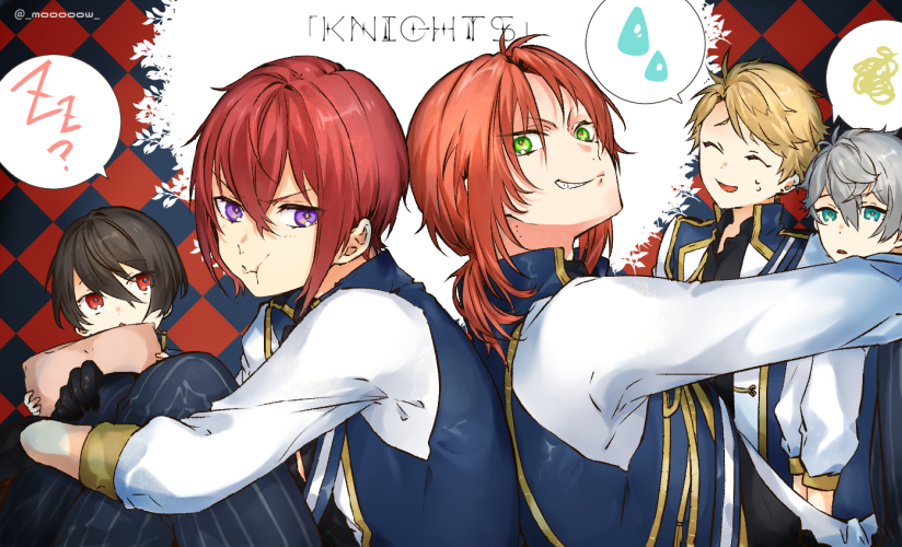 sakuma ritsu, sena izumi, suou tsukasa, and narukami arashi (ensemble stars!) drawn by mou_(mooooow)