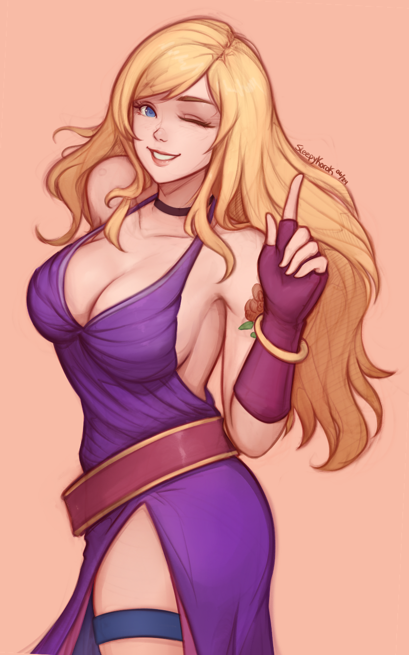 b. jenet (fatal fury and 1 more) drawn by sleepy_korok